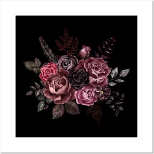 Goth style floral arrangement for addams funeral Posters and Art